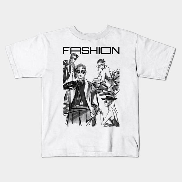 fashion design Kids T-Shirt by AMINOS ART